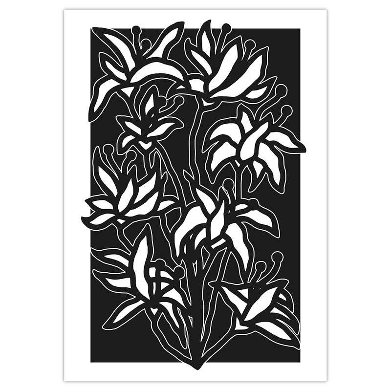 Peinture-fleur-noir-et-blanc-Hahnemuhle-Nicolas-de-Caro-Quorum-DEN004