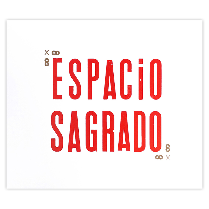 Affiche Typographique \'Espace Sacré\' - Imprenta Rescate