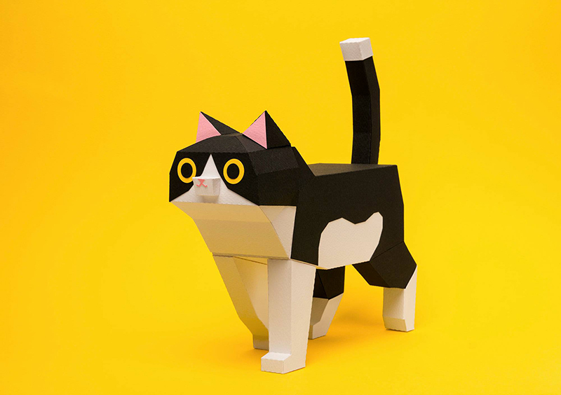 Grial, chat en papier à assembler - Guardabosques