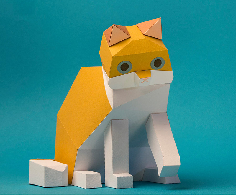 Kinoto, chat en papier à assembler - Guardabosques