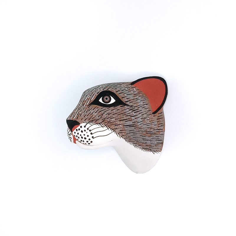 Masque en bois \'Félin\' - Peuple Chané