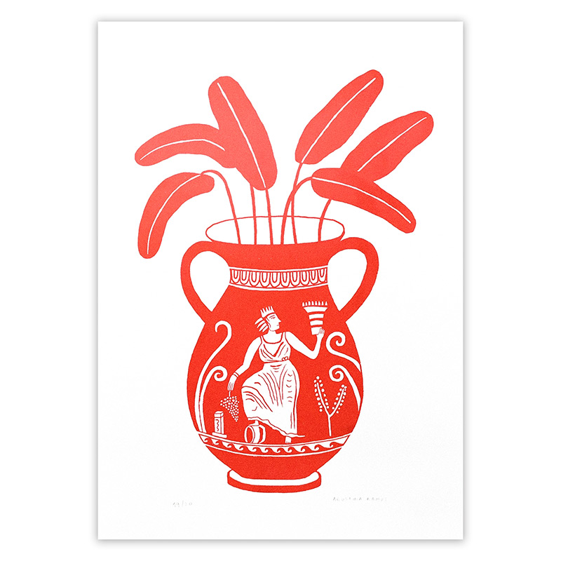 Sérigraphie \'Vase Rouge\' - Agustina Ramos