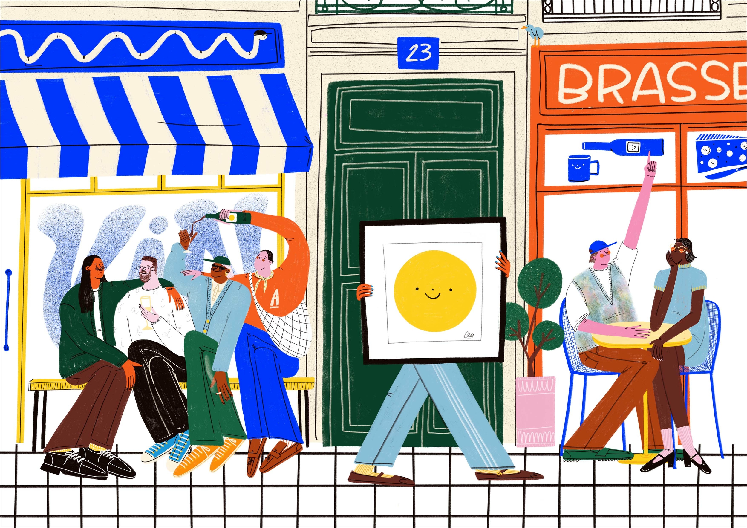 Illustration numérique \'Calle ParisinaI\', Impression Fine Art - Cel Castellá