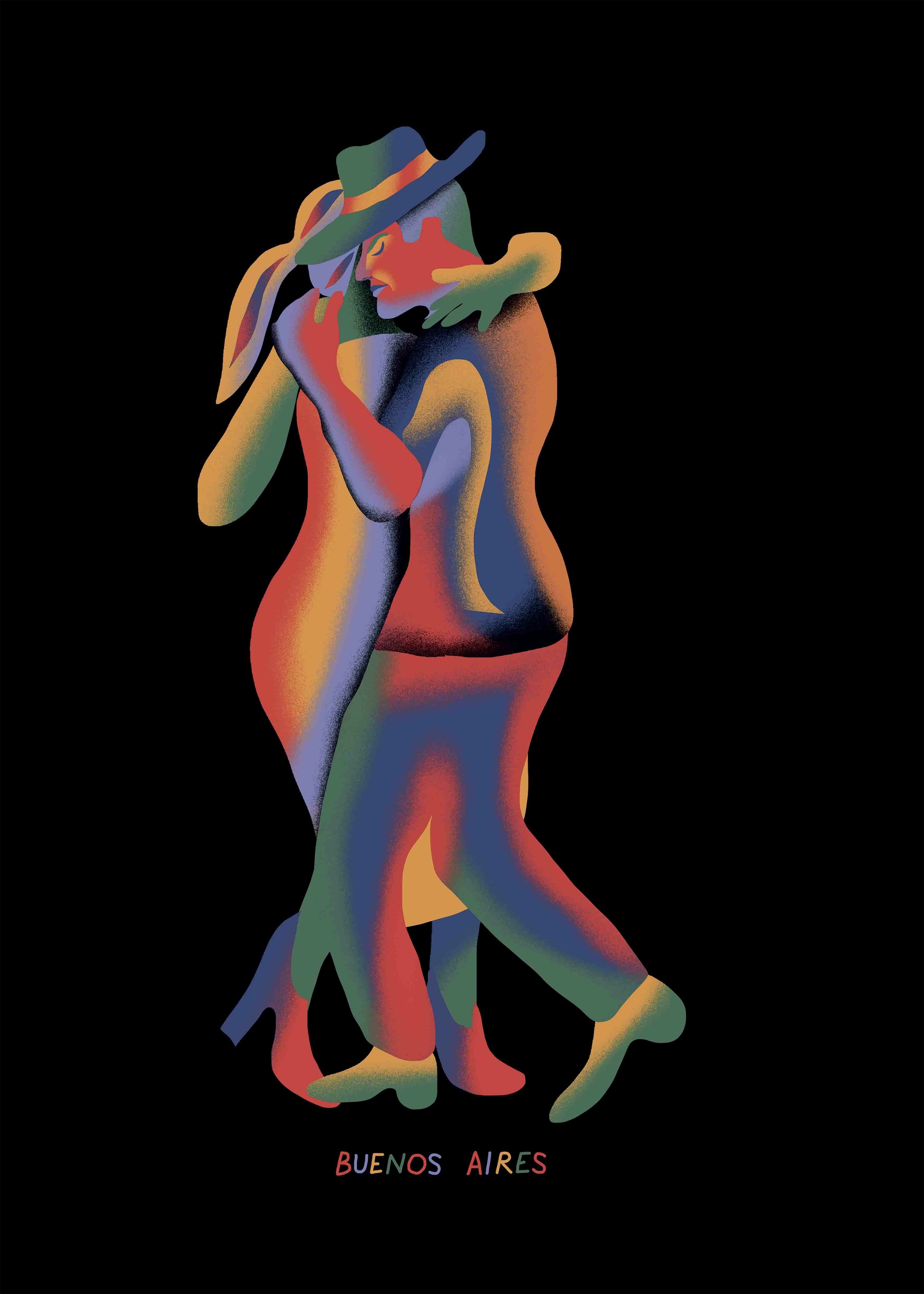 Illustration numérique \'Tango II\', Impression Fine Art - François Thevenet