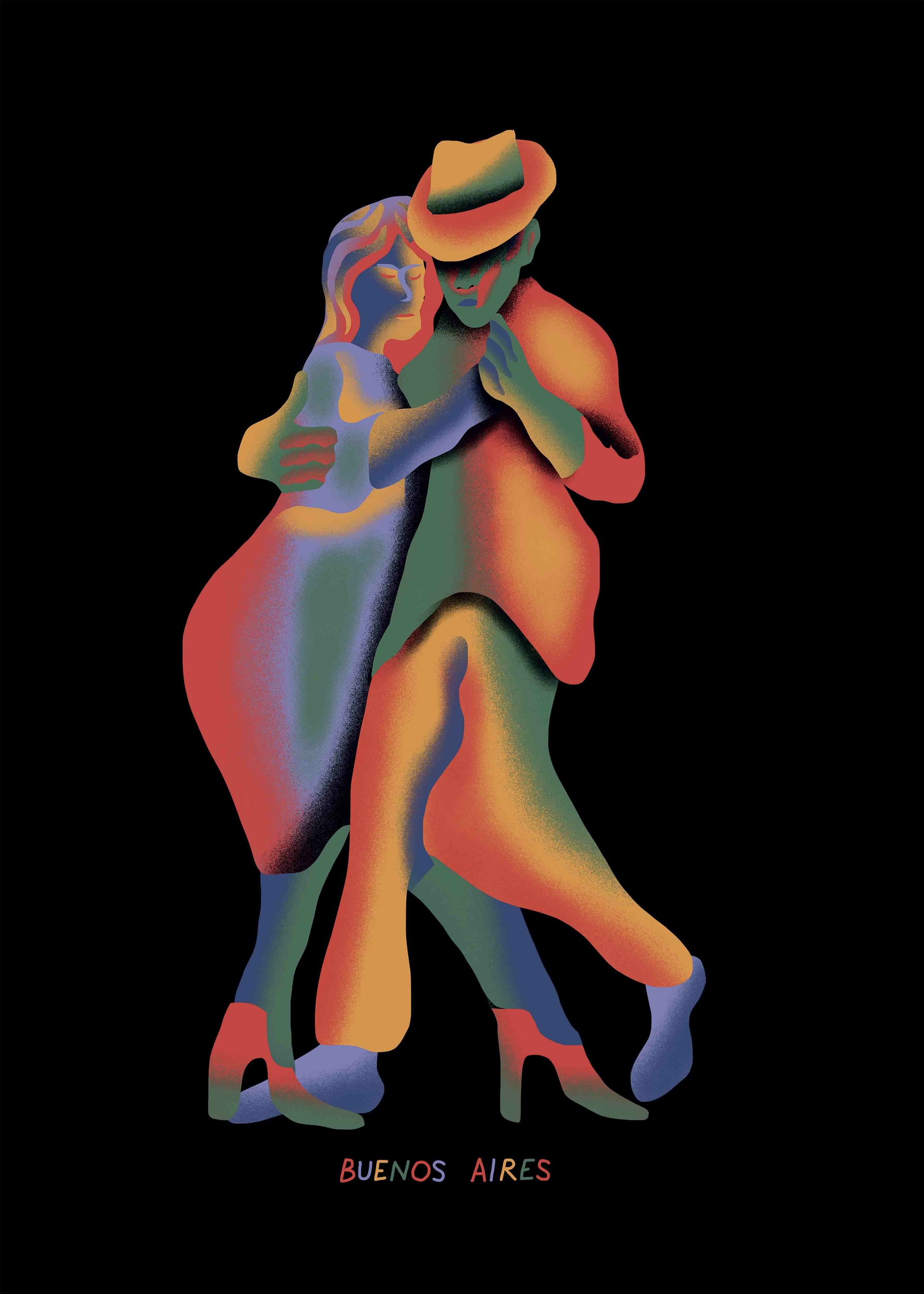 Illustration numérique \'Tango III\', Impression Fine Art - François Thevenet