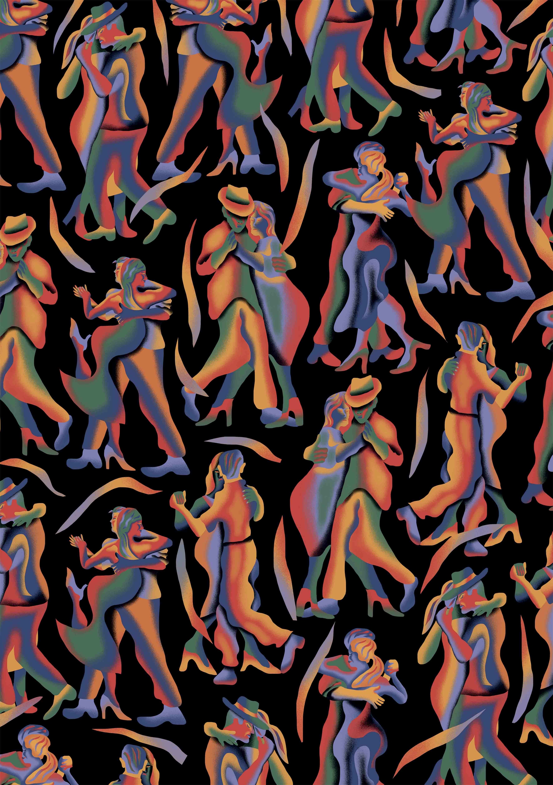 Illustration numérique \'Tango IV\', Impression Fine Art - François Thevenet