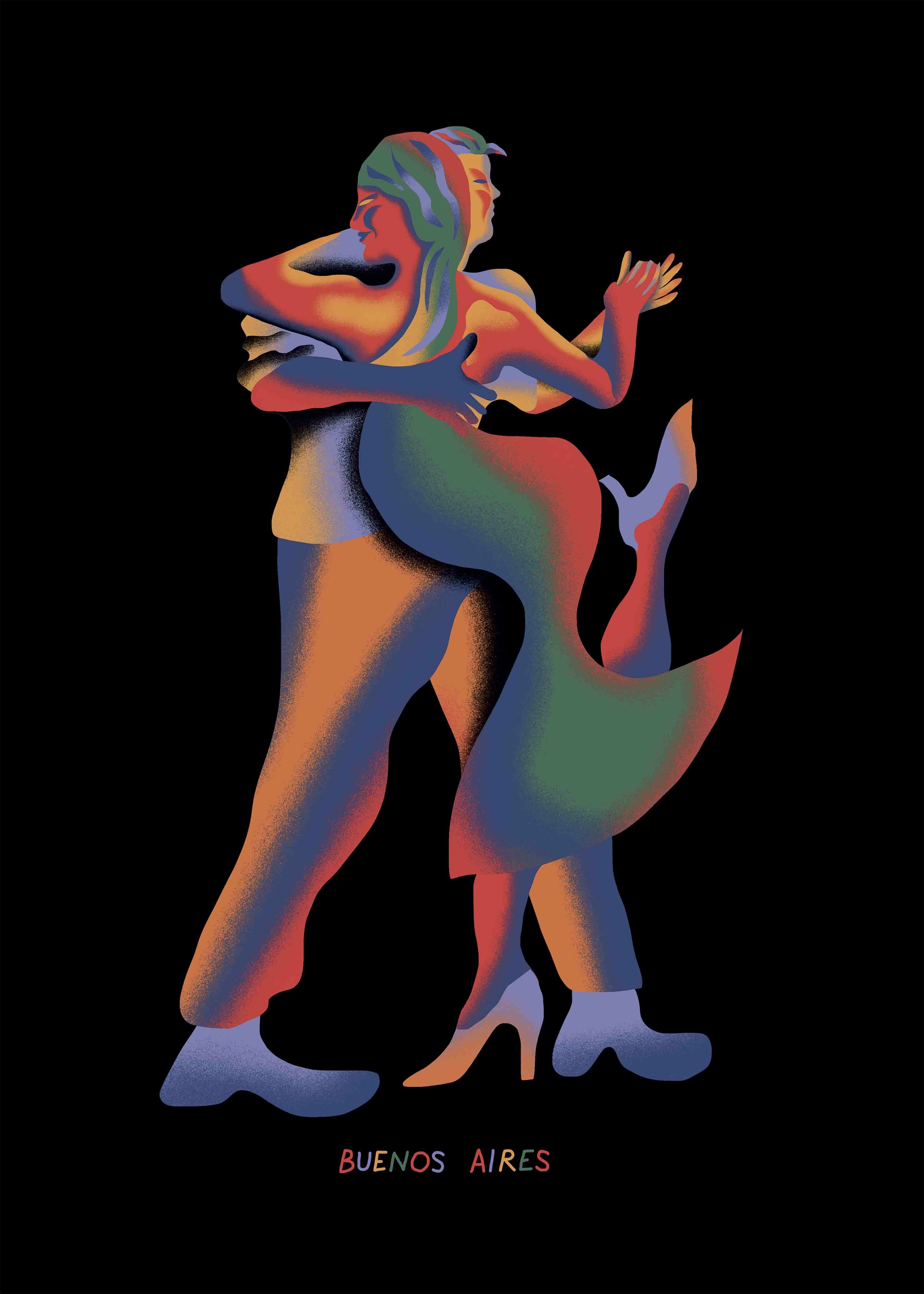 Illustration numérique \'Tango V\', Impression Fine Art - François Thevenet