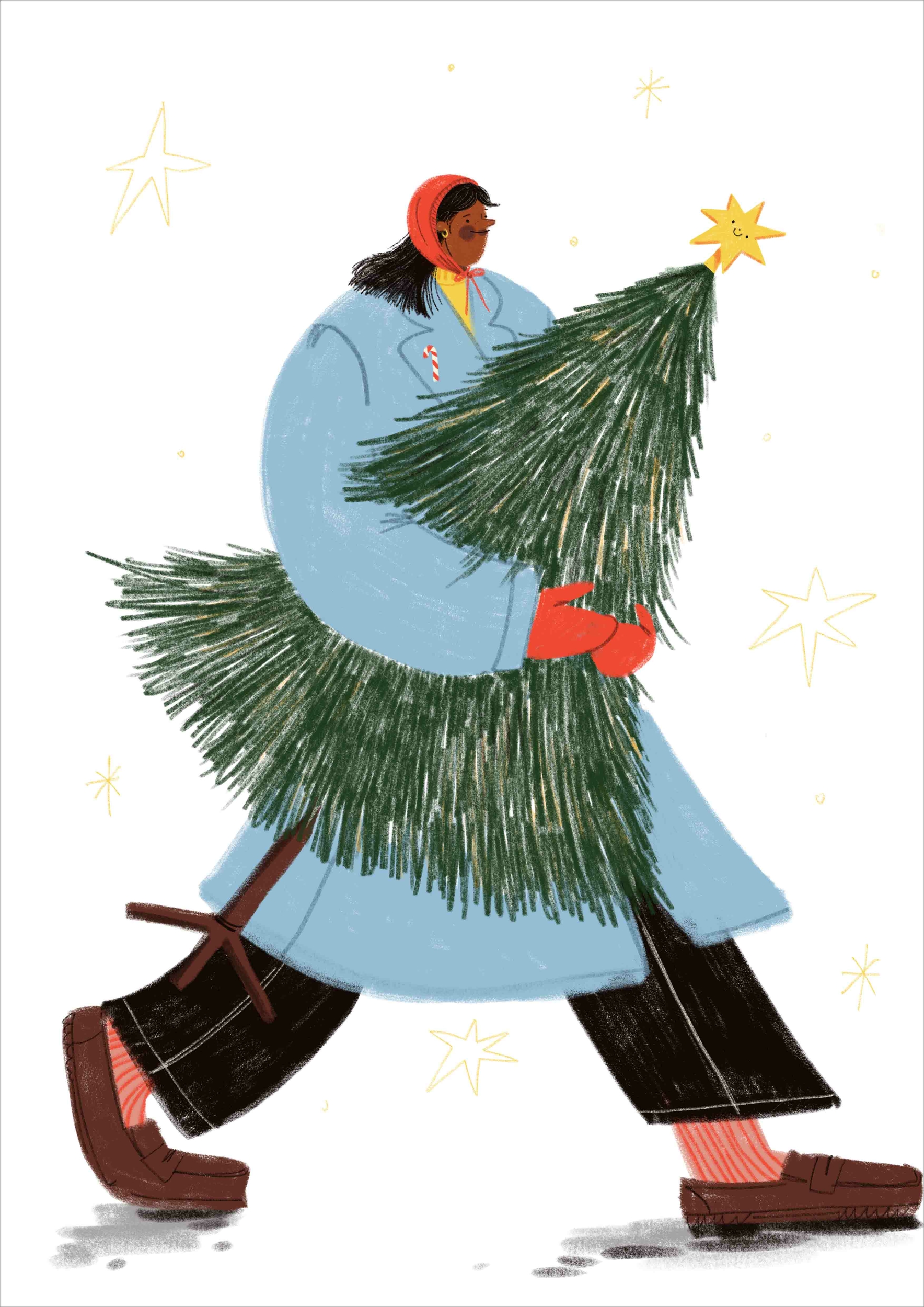 Illustration numérique \'Noel II\', Impression Fine Art - Cel Castellá