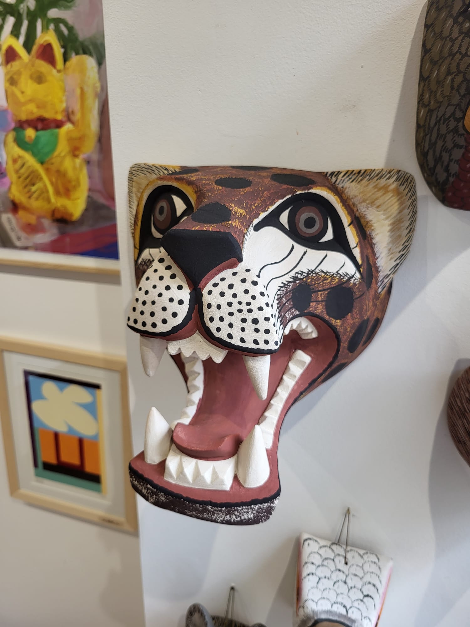 Masque en bois \'Jaguar\' - Peuple Chané