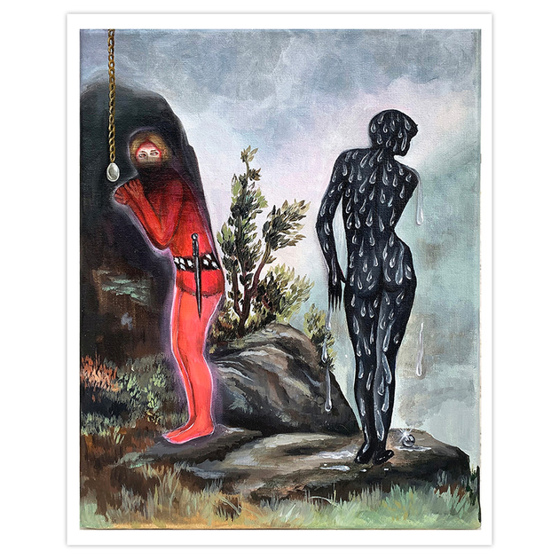 Reproduction-Peinture-Soy-la-Herida-y-el-Cuchillo-Serie-Las-Furitas-Hahnemuhle-Ornella-Pocetti-Quorum--POO007