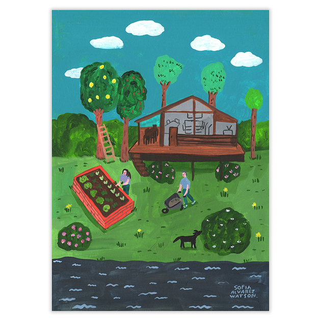 Peinture-Huerta-Potager-Sofia-Alvarez-Watson-25x35-cm-Quorum-wat005