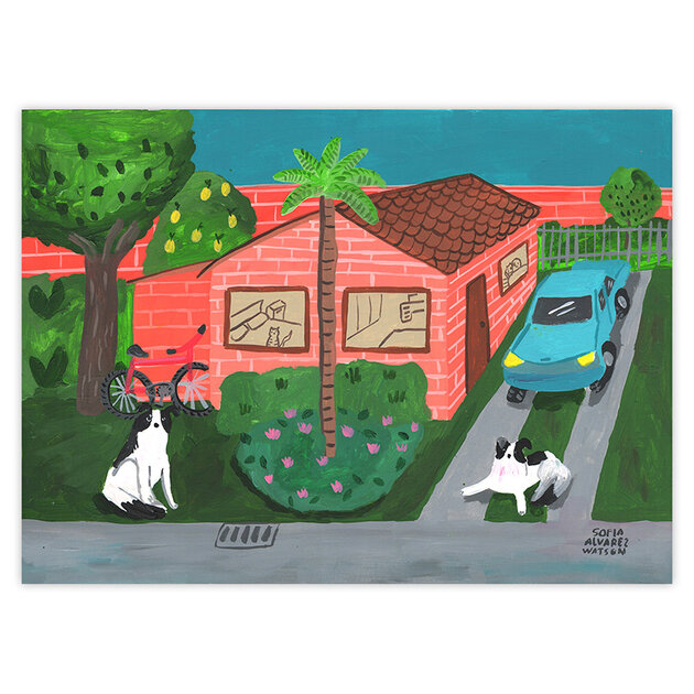 Peinture-Un-castillo-Un-chateau-Sofia-Alvarez-Watson-25x35-cm-Quorum-wat012