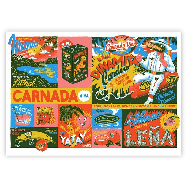 BEA001-Alan-Berry-Serigraphie-Dinamita-Cardozo-Carnada-Viva-60x80-Quorum