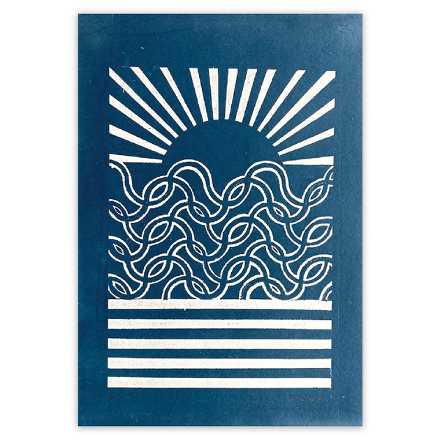 ARA001H Cyanotype  Snakes Waves serie lines Adelaide Aronio Quorum(1)