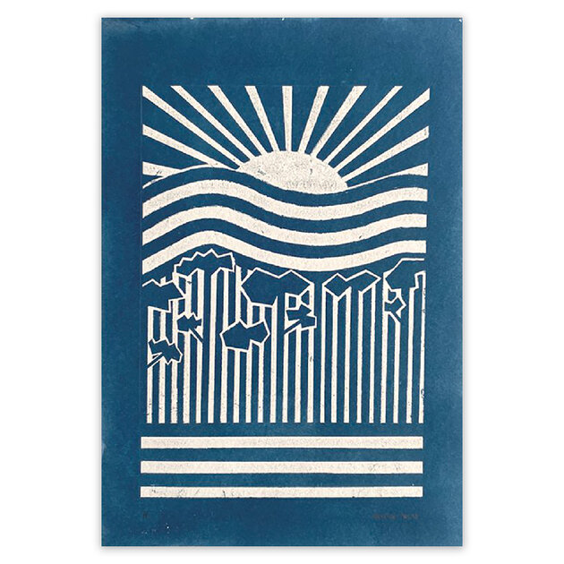 ARA001J Cyanotype Landifornia serie lines Adelaide Aronio Quorum