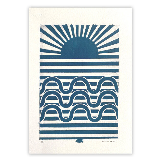 ARA001l Cyanotype Sunset & Waves serie lines Adelaide Aronio Quorum(2)