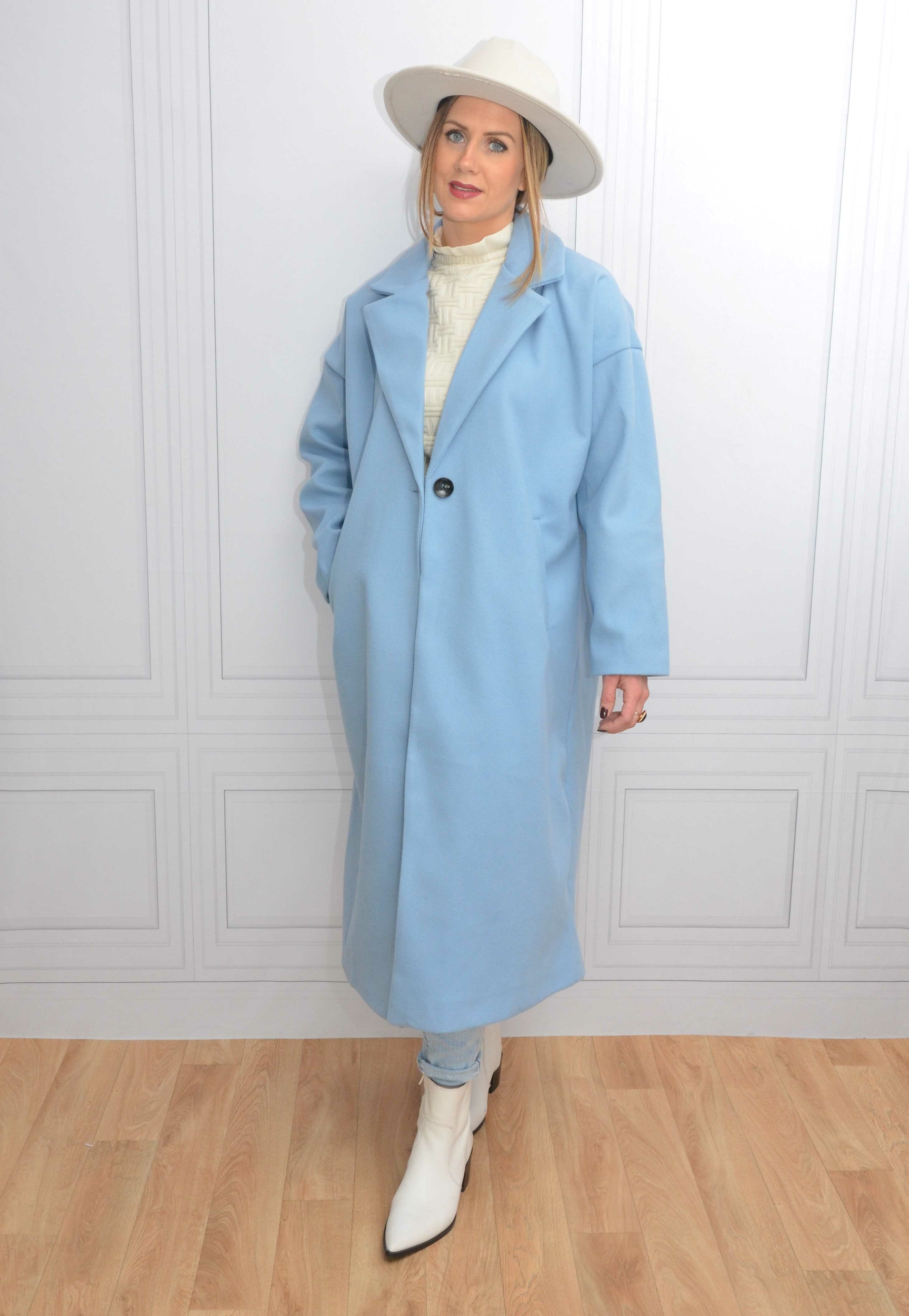 manteau  long claudio bleu 1