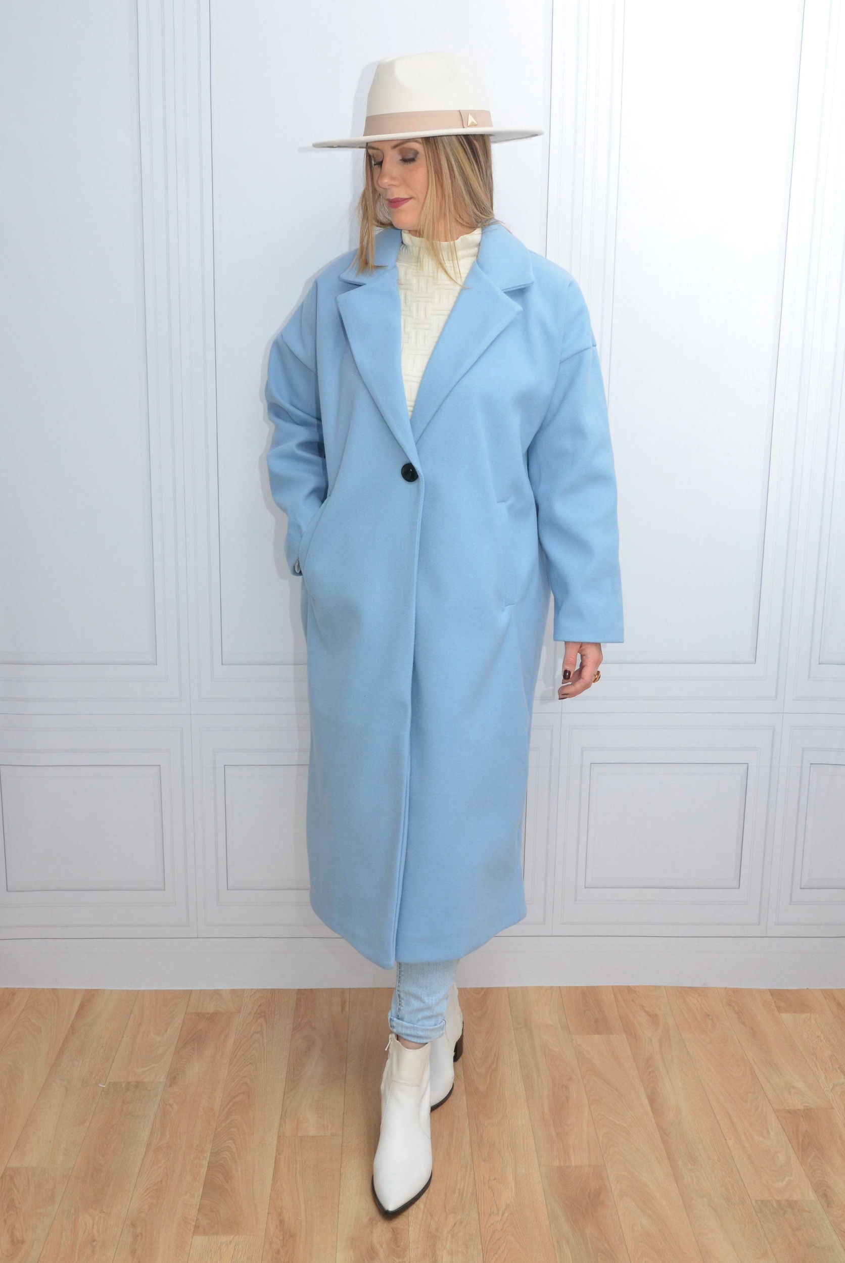 manteau  long claudio bleu 2