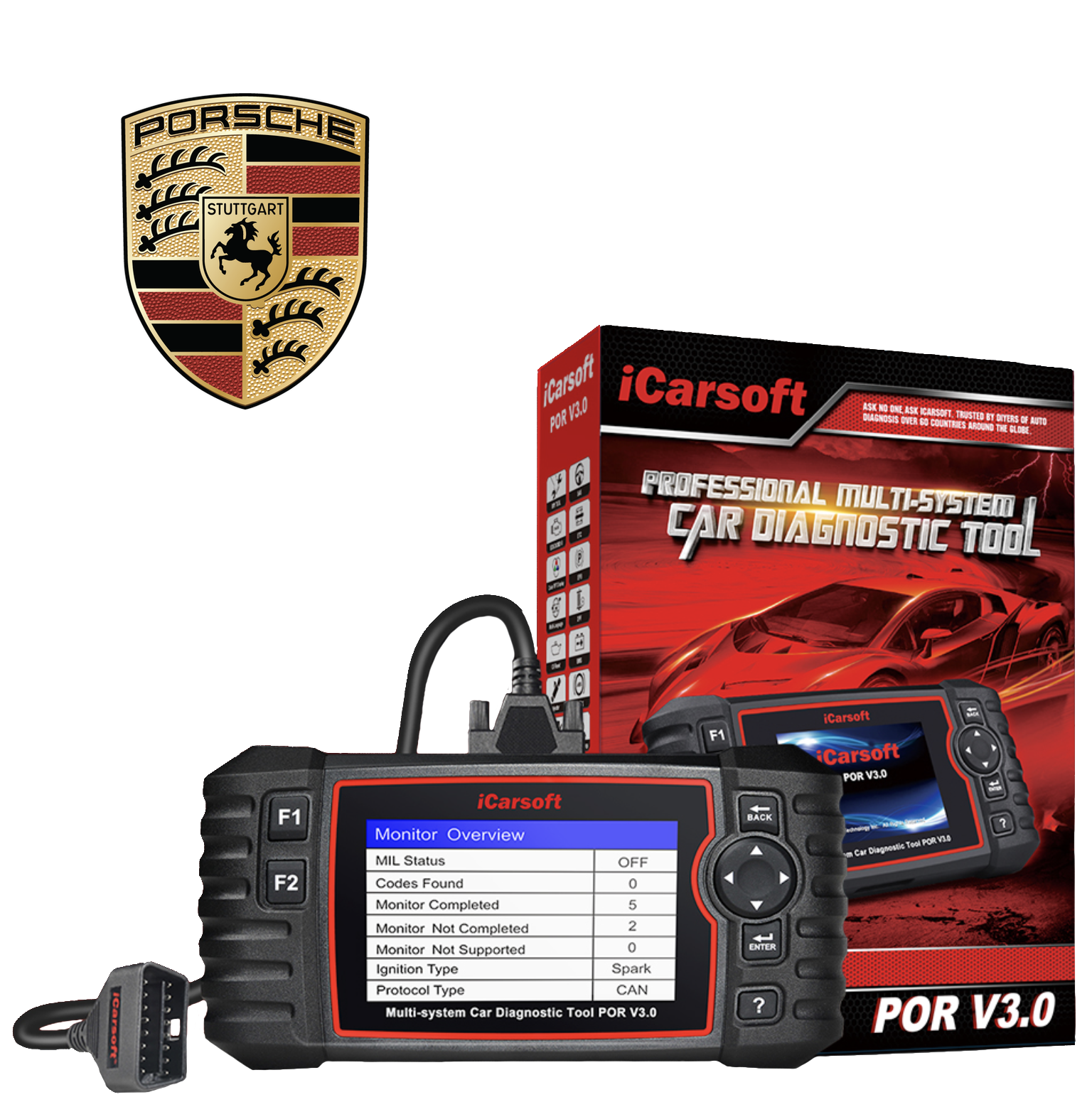 Professional iCarsoft POR V2.0 Multi System Auto Diagnostic scanner For PorschZ3 