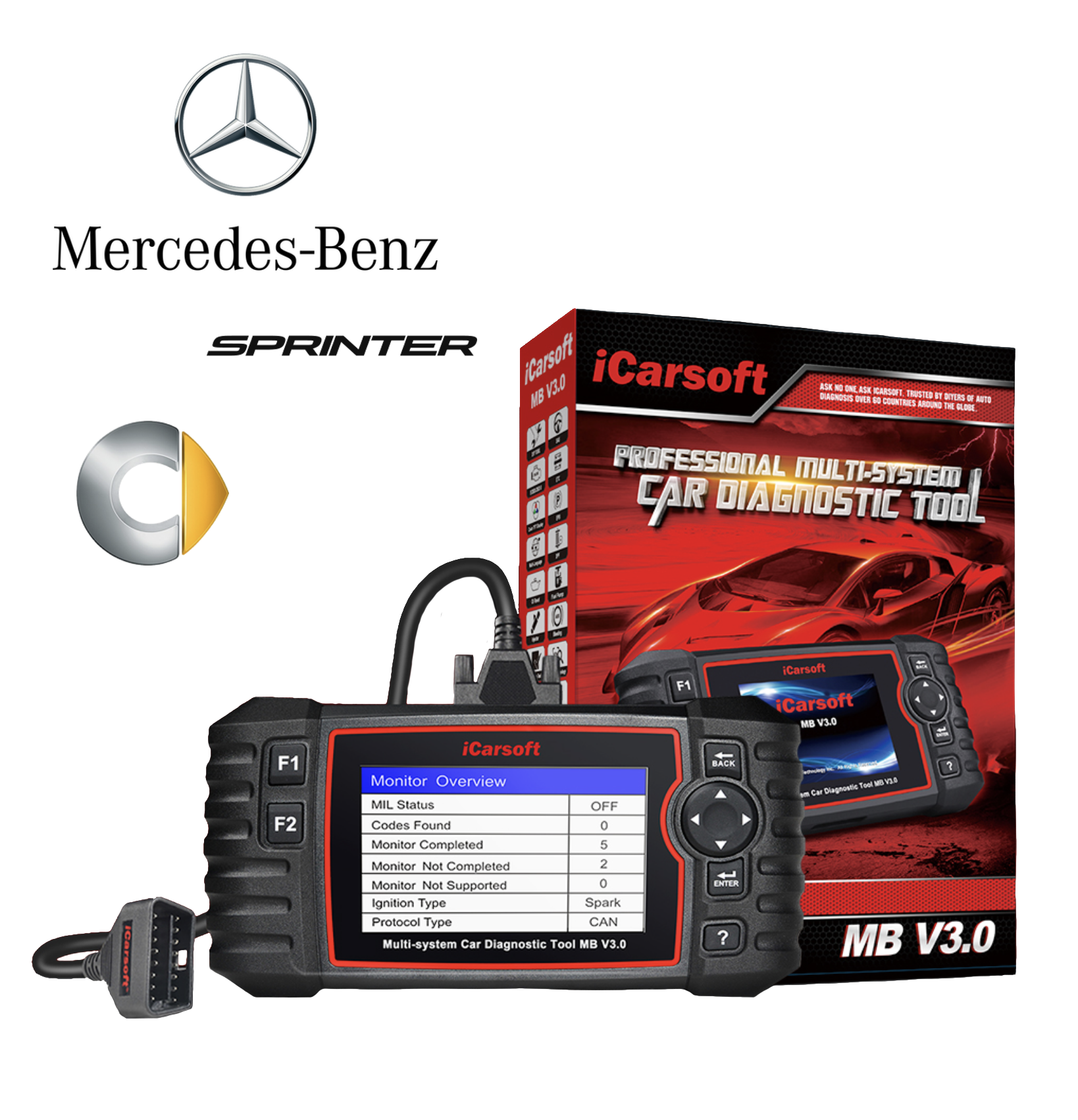iCarsoft MB V2.0 iCarsoft UK Mercedes Professional Diagnostic Scan Tool 