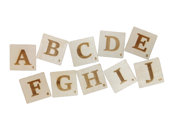 Lettres en bois de 7 x 7 cm pour décoration murale