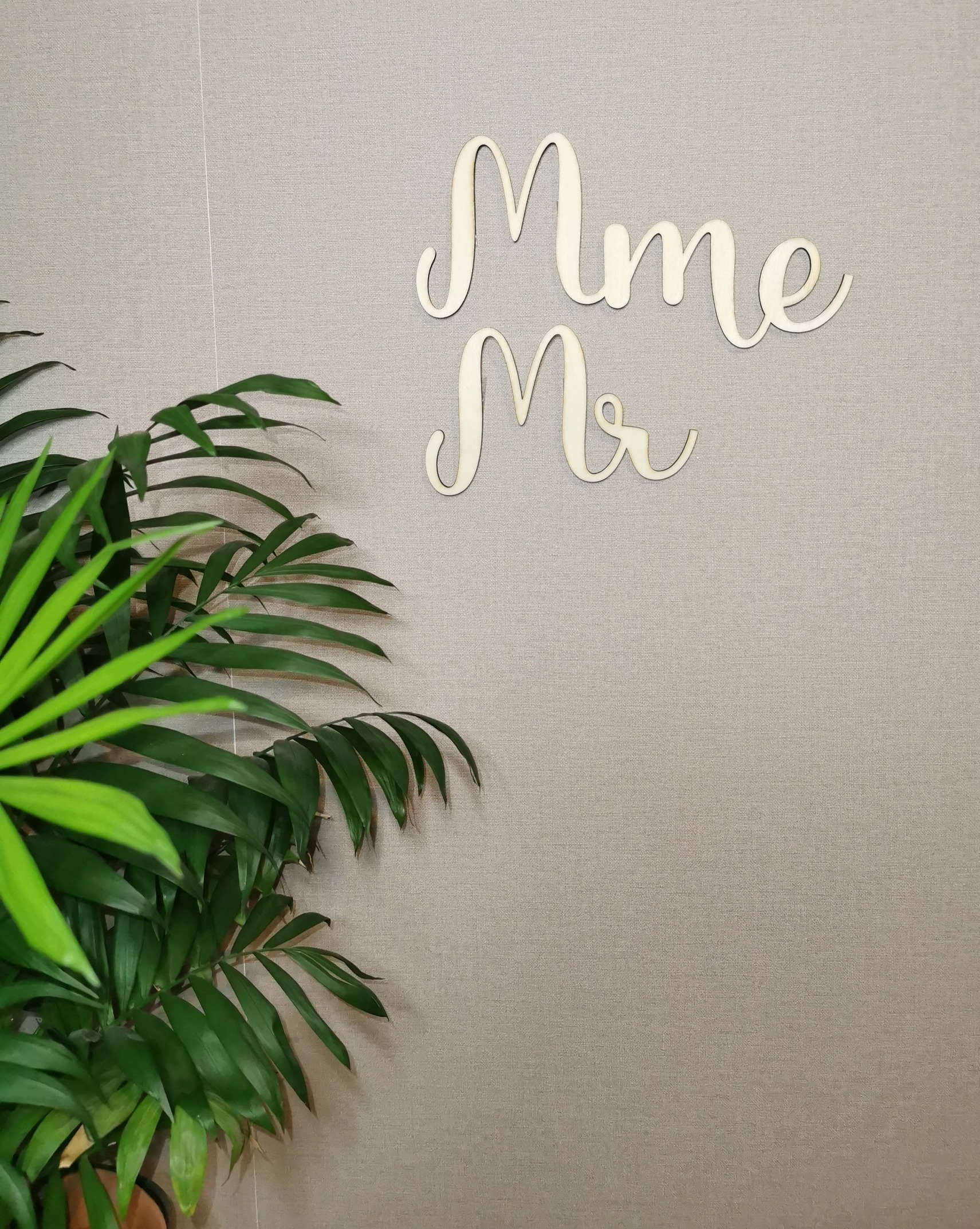 Décoration murale « Mr » et « Mme » en bois