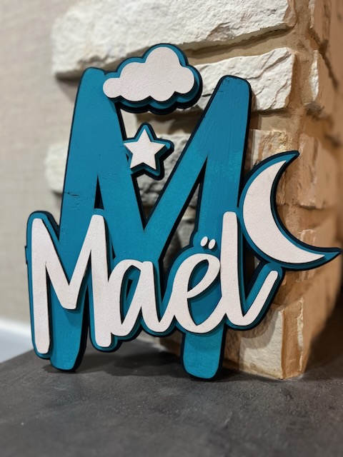 Décoration de porte en bois personnalisée pour enfant