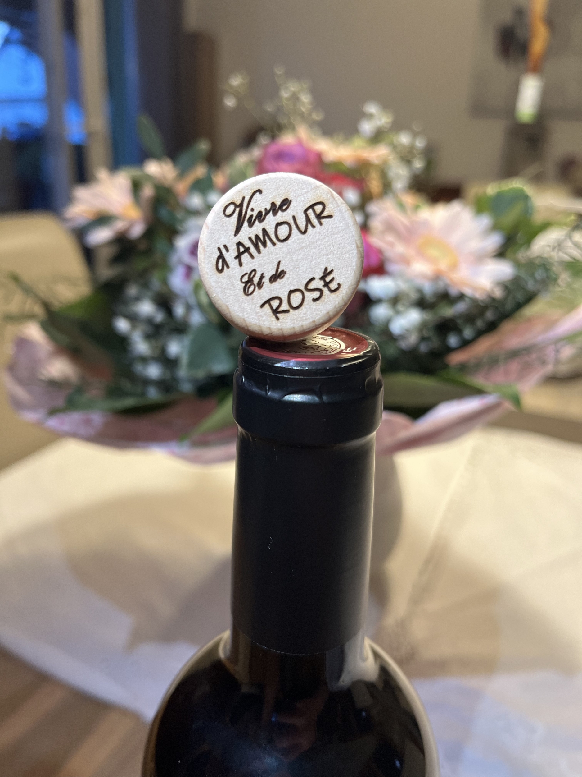 Bouchon de vin personnalisable gravé au laser