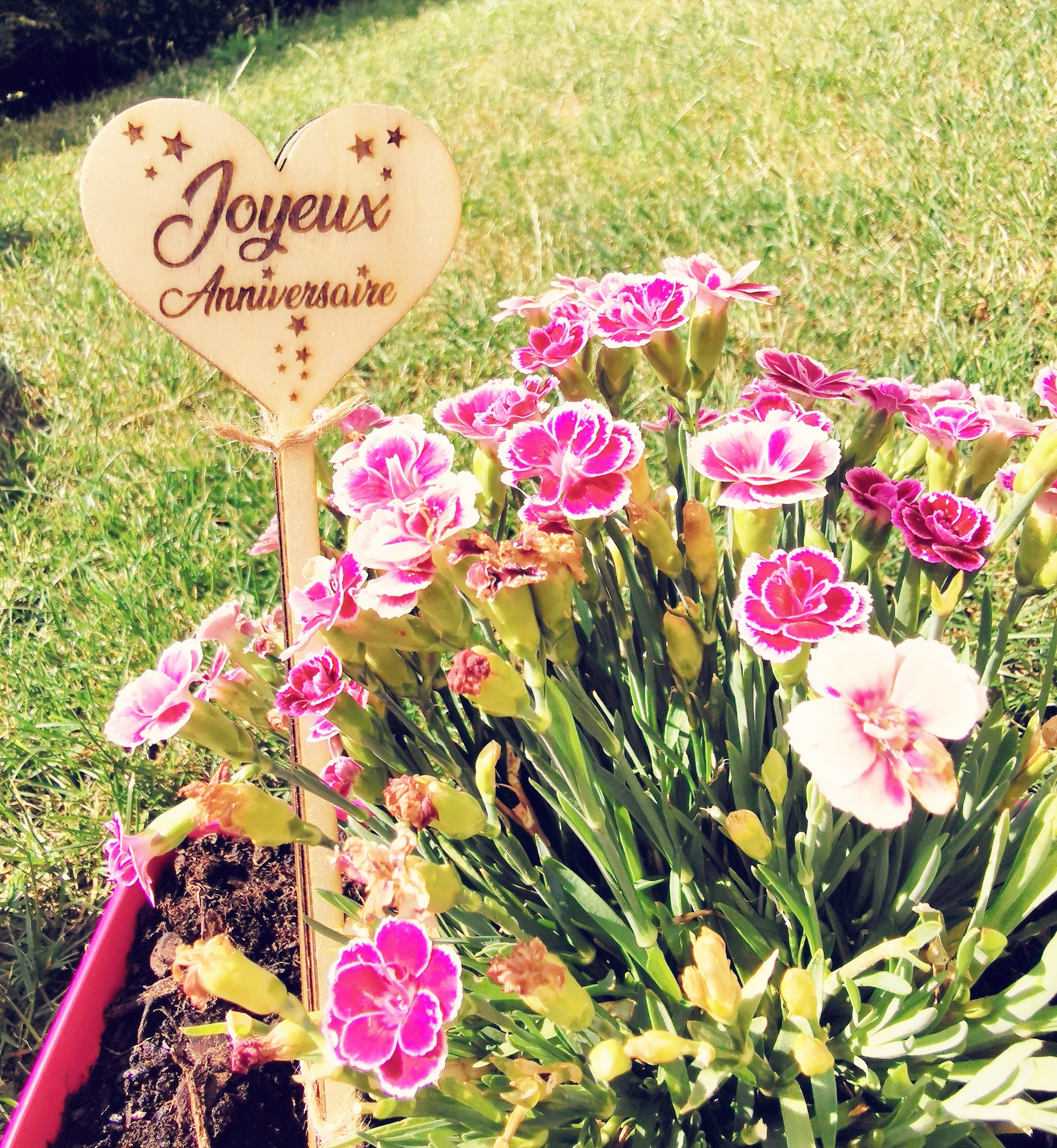 Pic décoratif en bois pour bouquet de fleurs, vue 3