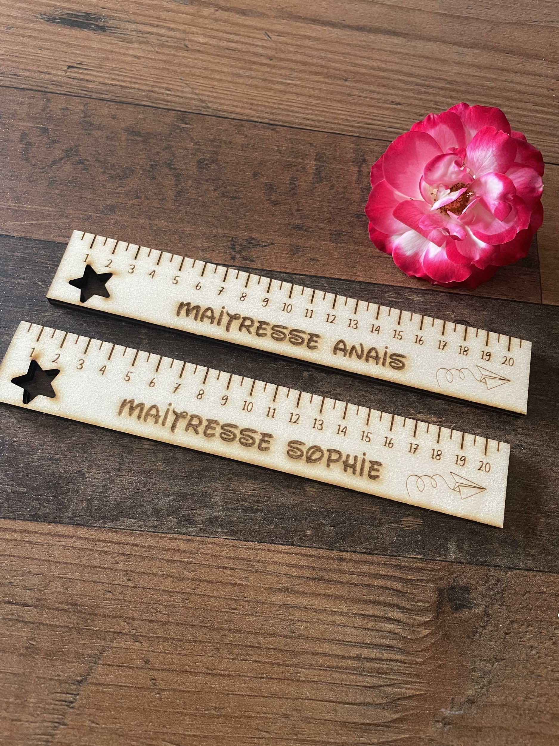 Règle personnalisée gravée au laser