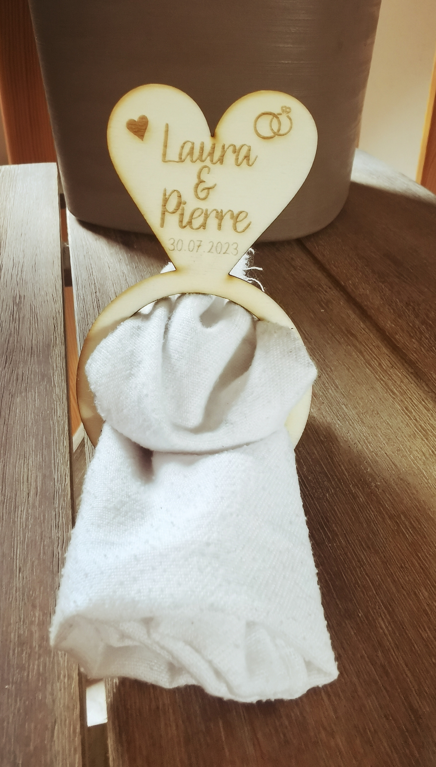 Rond de serviette personnalisé pour mariage