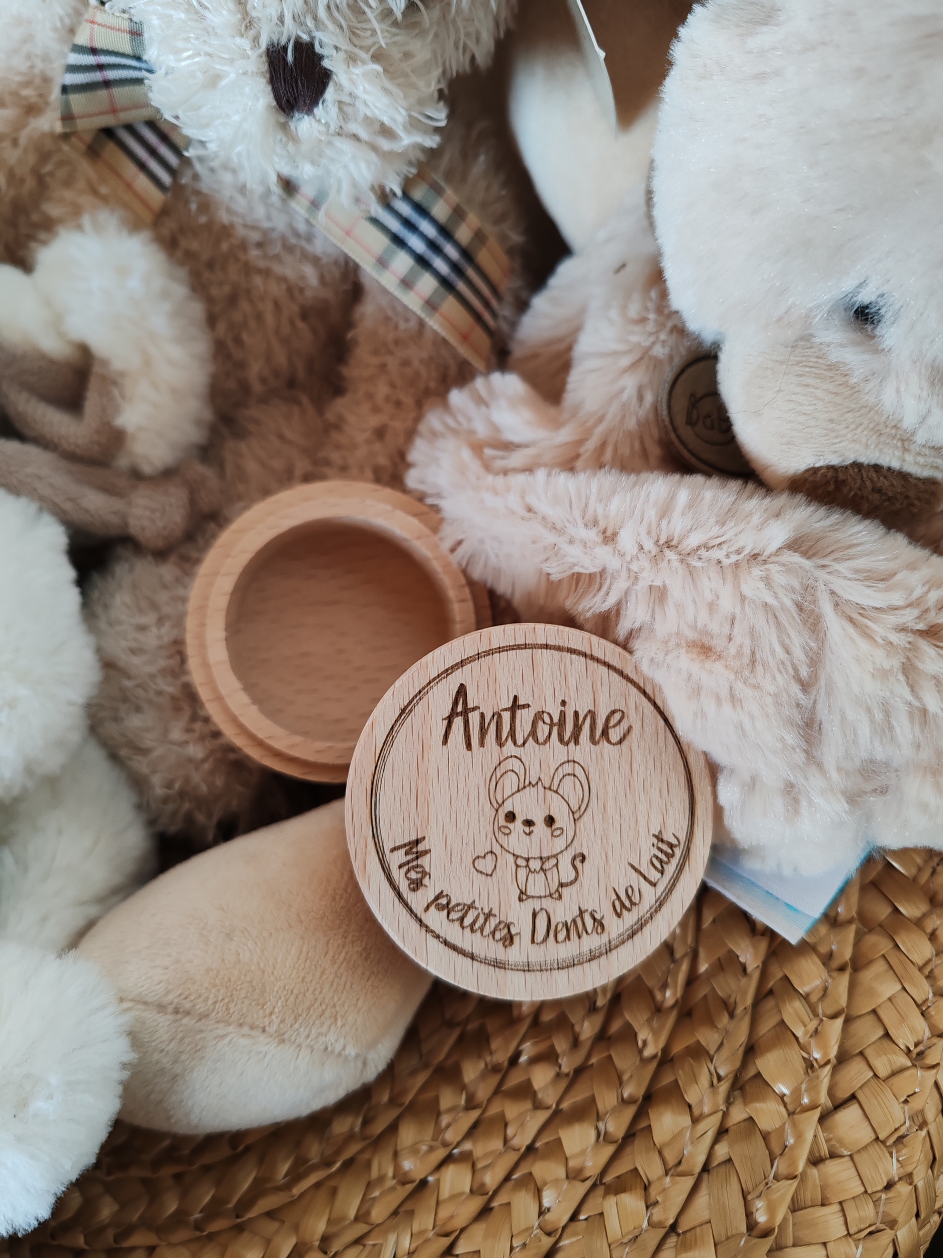 Petite boîte en bois « Mes petites dents de lait »