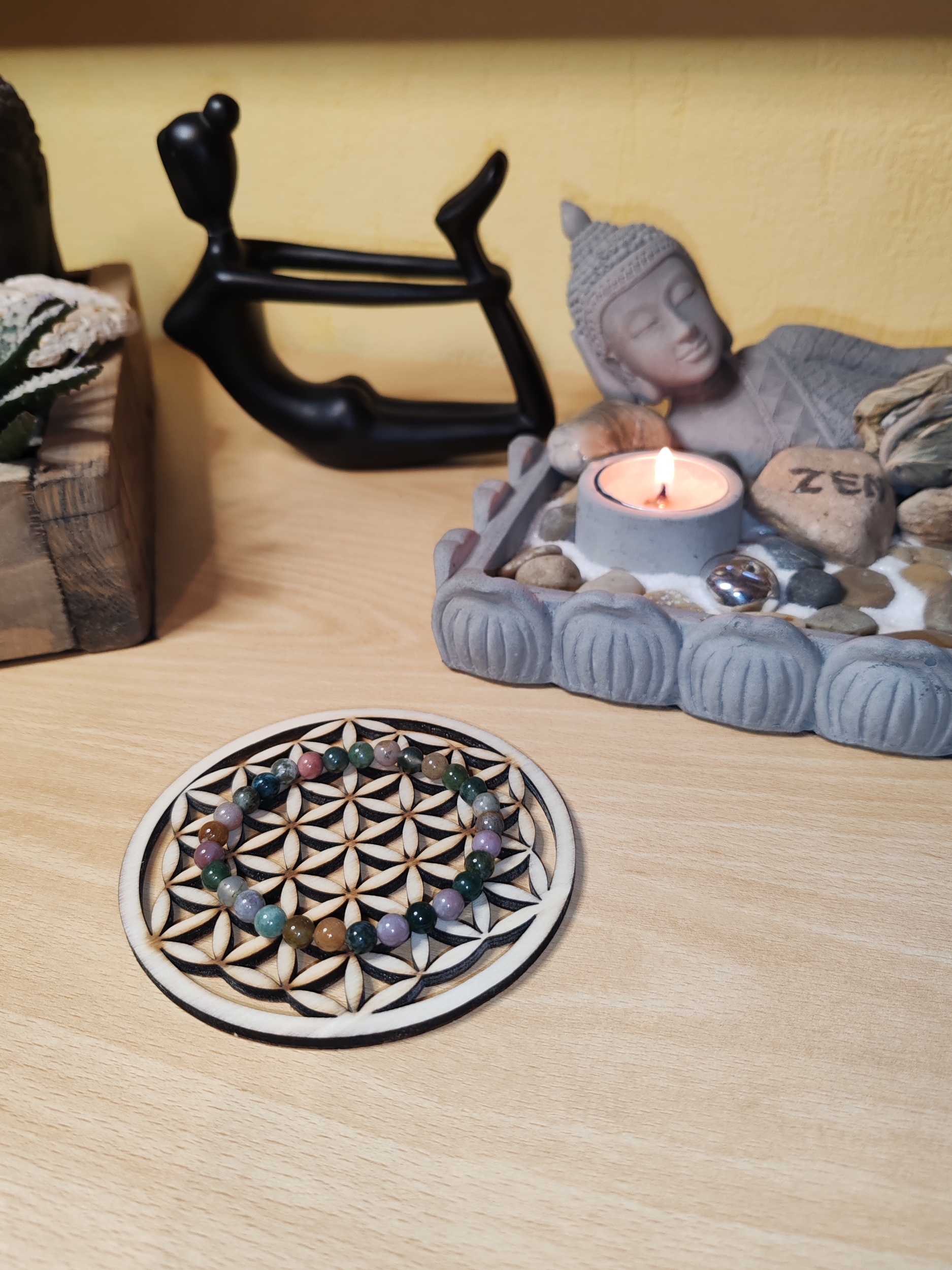 Fleurs de vie en bois pour recharger vos pierres énergétiques