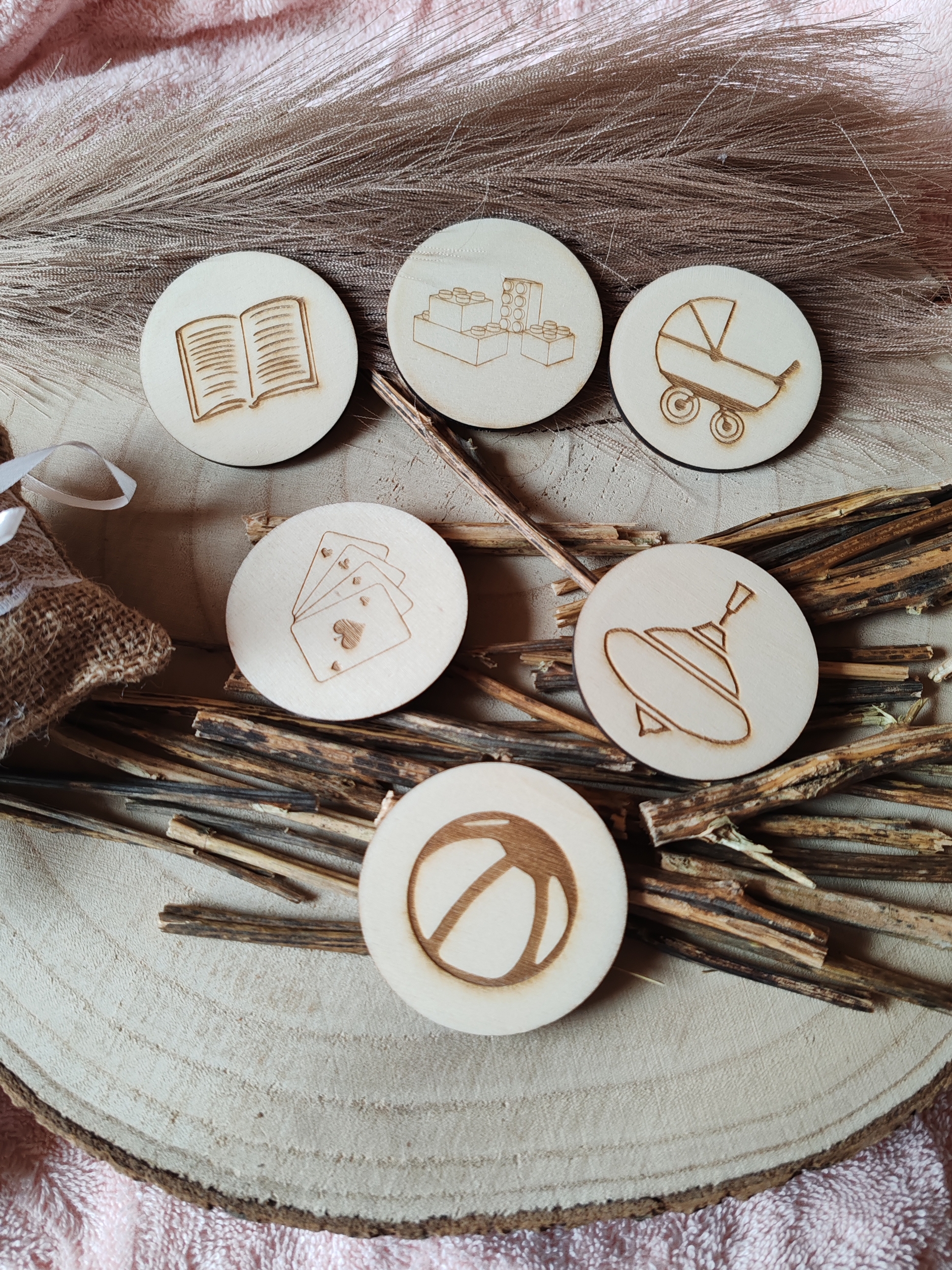 Étiquettes Montessori en bois pour le rangement des jouets, vue 5