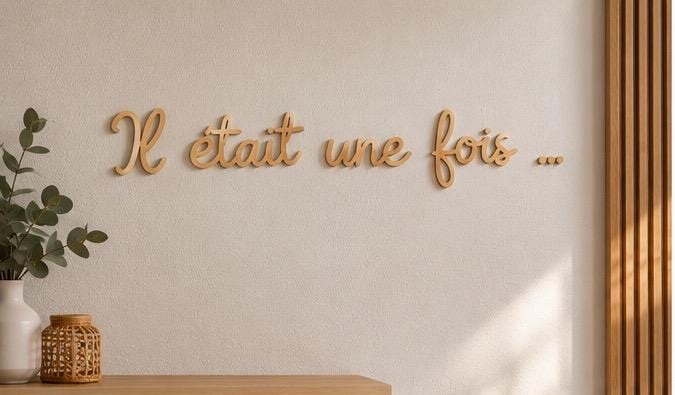 Décoration murale en bois « Il était une fois » personnalisée avec prénom, vue 3