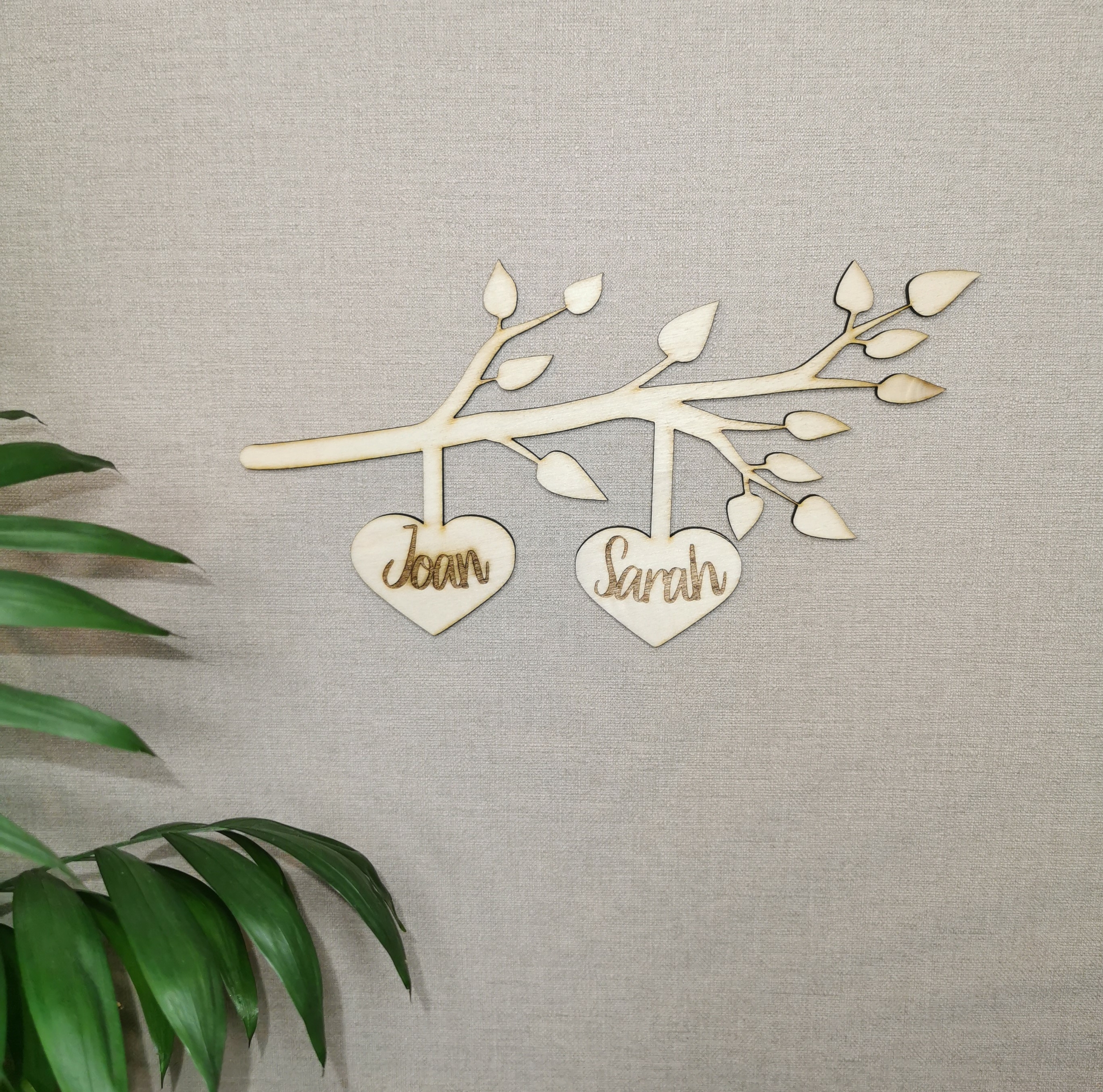 Branches d'amour personnalisable avec prénoms