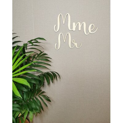 Décoration murale « Mr » et « Mme » en bois