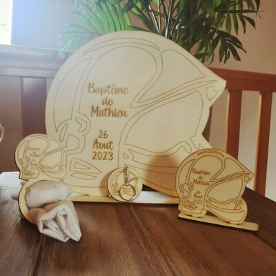 Ensemble de décoration de table personnalisable pour baptême, thème pompier
