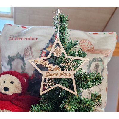 Étoile de Noël en bois personnalisée