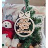 Boule de Noël en bois « Mon premier Noël » avec prénom