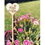 Pic décoratif en bois pour bouquet de fleurs, vue 2