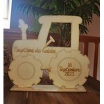 Ensemble de décoration de table personnalisable pour baptême, thème tracteur, vue 2