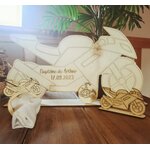 Ensemble de décoration de table personnalisable pour baptême, thème moto