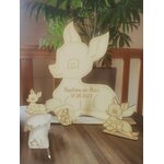 Ensemble de décoration de table personnalisable pour baptême, thème biche