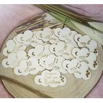 Cartes étapes en bois, thème nuage, pour les photos des mois de bébé