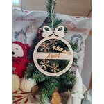 Boule de Noël en bois personnalisée