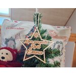 Étoile de Noël en bois personnalisée « Mon premier Noël »
