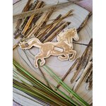 Faire-part de demande de parrain ou marraine en bois, thème cheval, vue 4