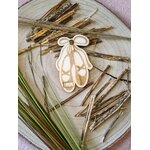 Faire-part de demande de parrain ou marraine en bois, thème ballerine, vue 3
