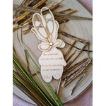 Faire-part de demande de parrain ou marraine en bois, thème ballerine, vue 4